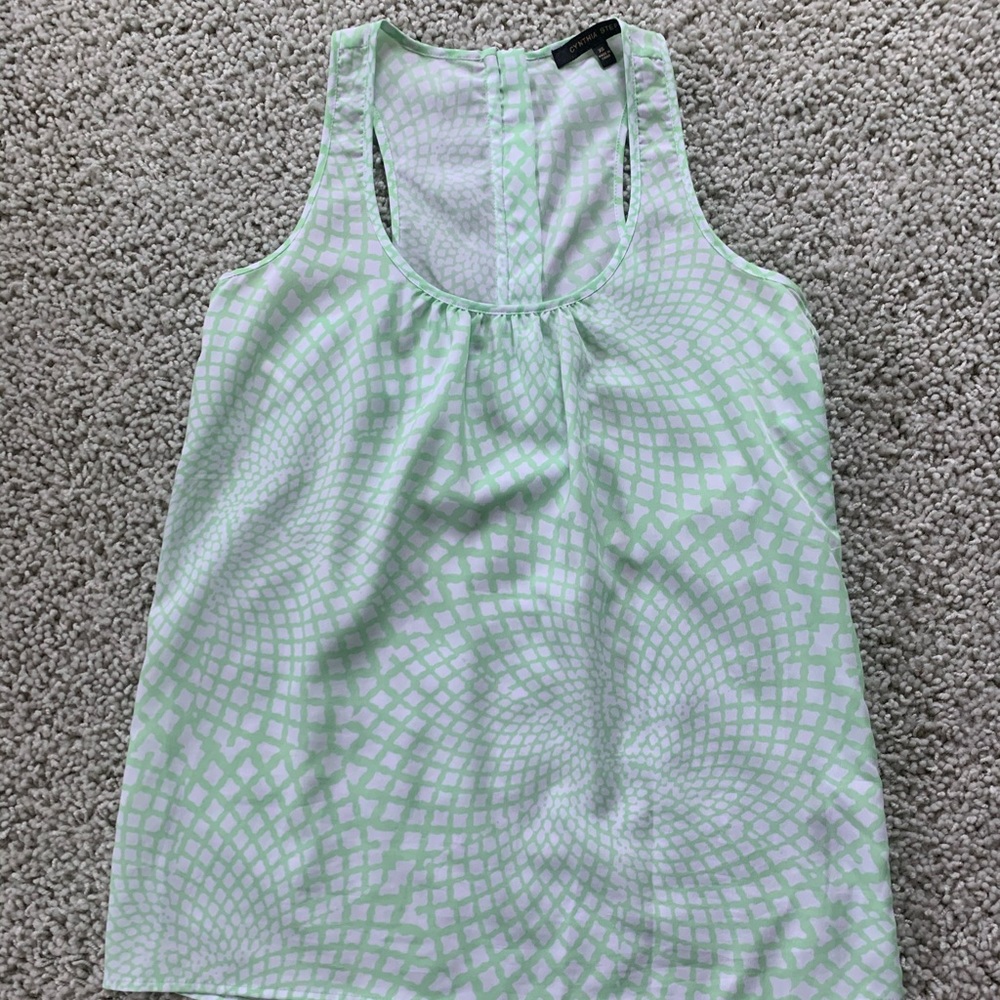 Pastel green printed tank blouse